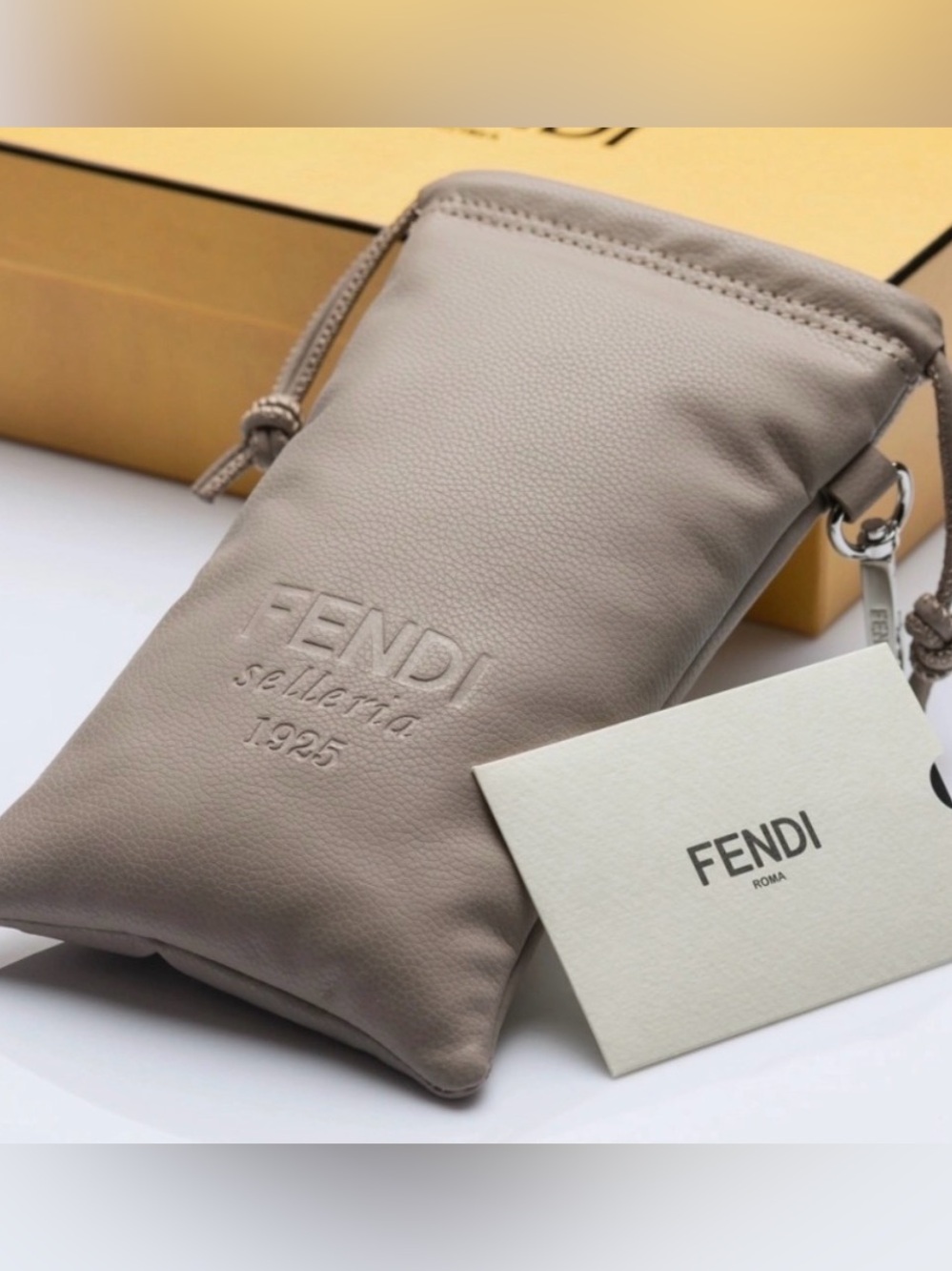 FENDI Sunglass Case (Puffy Pouch) With Clip